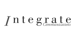 Logo Integrate Communications, black & white