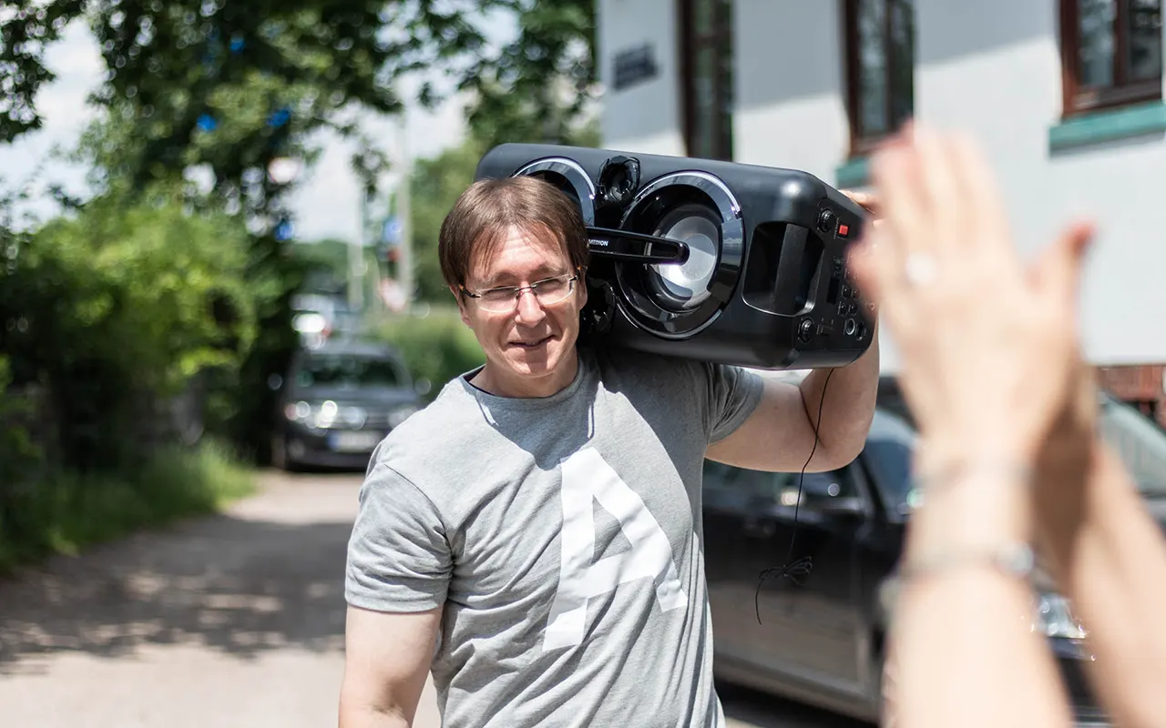 Summer Party 2019, Andreas with boom box